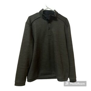 Nicoby Gray Quarter Button Sweater Large